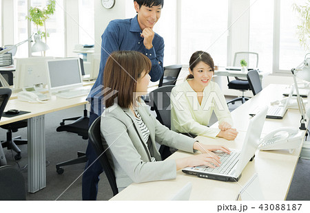 対応を話し合うチームメンバー 43088187