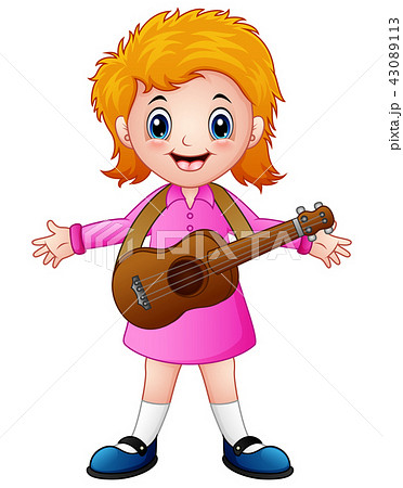 Cartoon Girl With A Guitarのイラスト素材