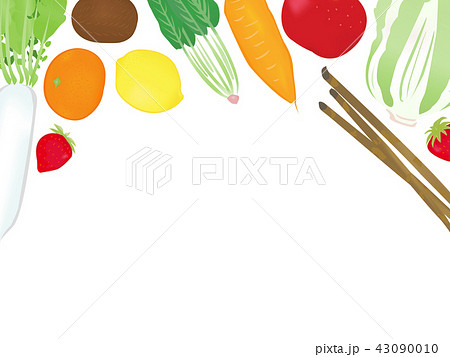 冬の食材 イラスト背景 フレームのイラスト素材 43090010 Pixta