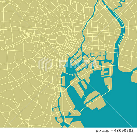 東京ベイエリア 東京湾周辺 道路マップのイラスト素材