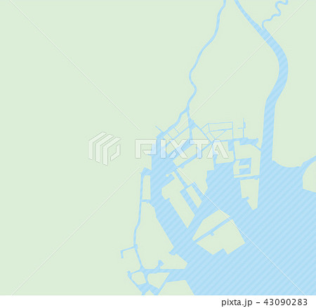 東京ベイエリア 東京湾周辺 白地図のイラスト素材