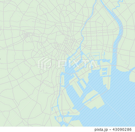 東京ベイエリア 東京湾周辺 道路マップのイラスト素材