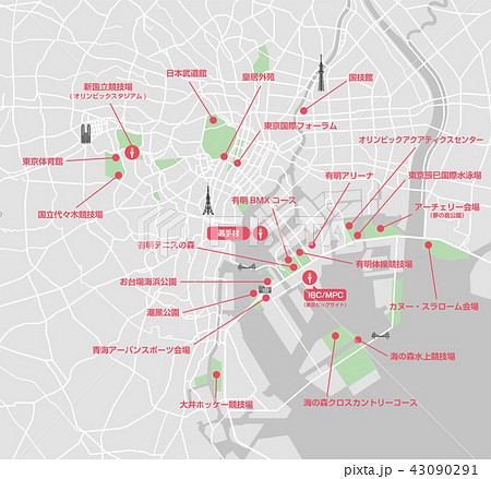 東京オリンピック ベイエリア開催地マップのイラスト素材