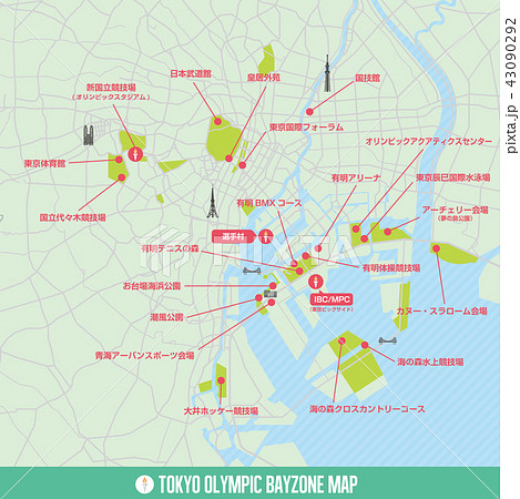 東京オリンピック ベイエリア開催地マップのイラスト素材