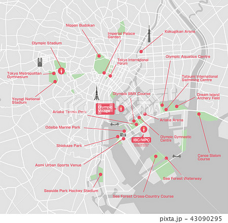 東京オリンピック2020 ベイエリア開催地マップ(英語)のイラスト素材 [43090295] - PIXTA