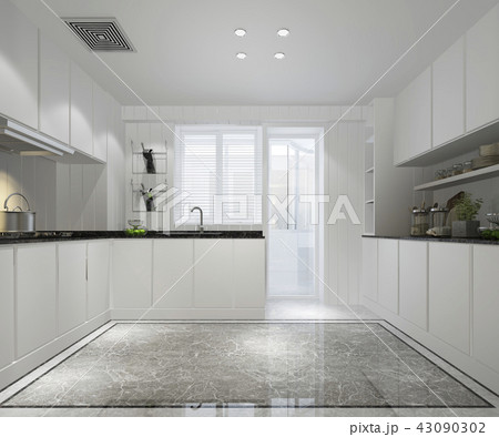 white minimal kitchen with modern decor style white minimal kitchen with modern decor style 43090302