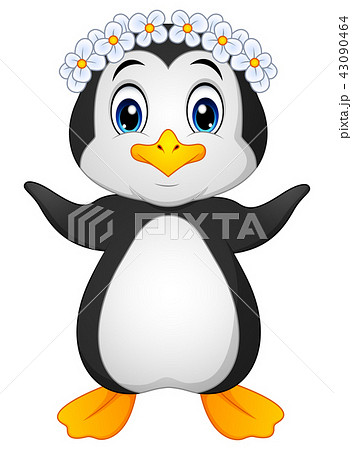 Vector illustration of Penguin Hawaiian cartoon 43090464