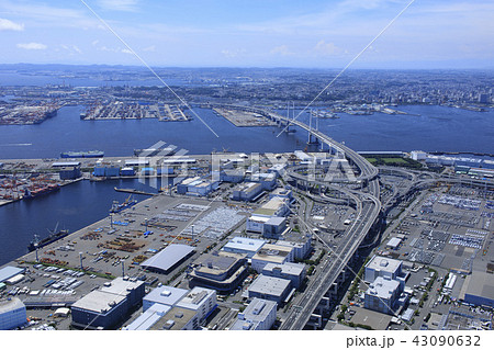 大黒ふ頭上空/シーバース、2018.8撮影、空撮 大黒ふ頭上空/シーバース、2018.8撮影、空撮 43090632