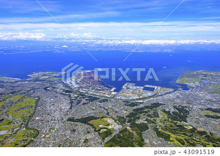 千葉県内房から東京湾を望む／空撮、2018.8撮影 43091519