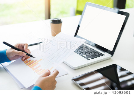 business woman with laptop, Business team working on a new busin 43092601
