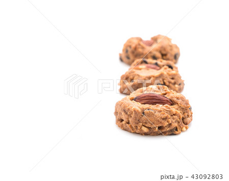 almond cookies on white 43092803