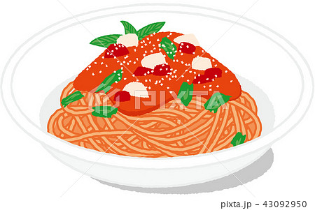 トマトソース パスタのイラスト素材 43092950 Pixta
