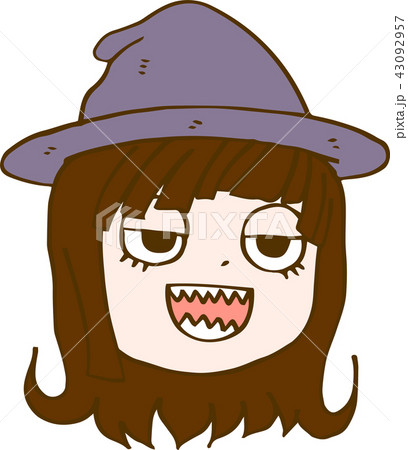 魔女　ハロウィン　顔　素材 43092957