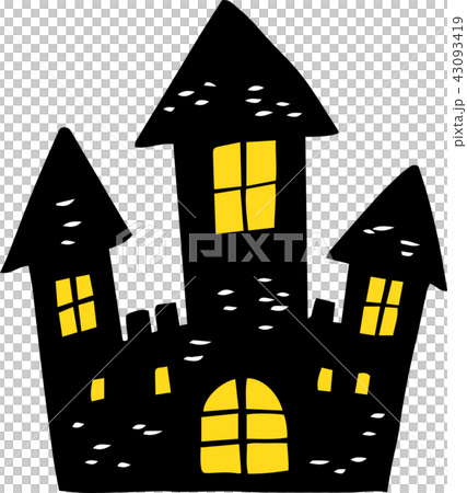 ハロウィン 城 シルエットのイラスト素材