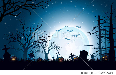 Halloween background with pumpkins 43093584