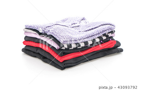 stacks of clothing on white stacks of clothing on white 43093792