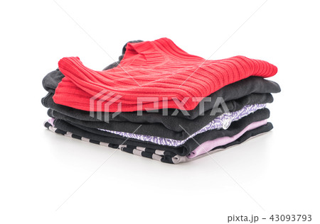 stacks of clothing on white stacks of clothing on white 43093793