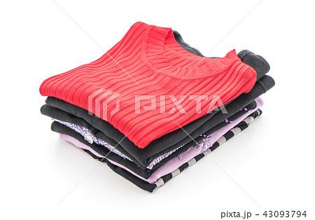 stacks of clothing on white stacks of clothing on white 43093794