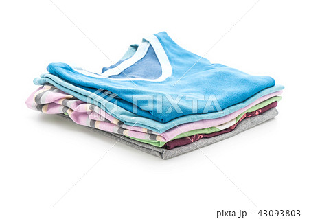 stacks of clothing on white 43093803
