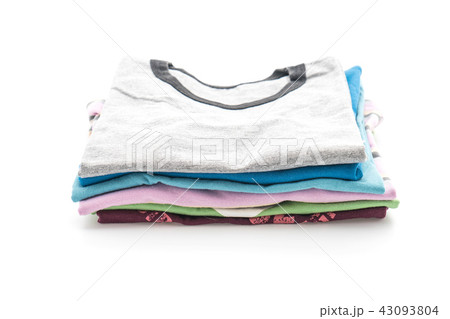 stacks of clothing on white stacks of clothing on white 43093804