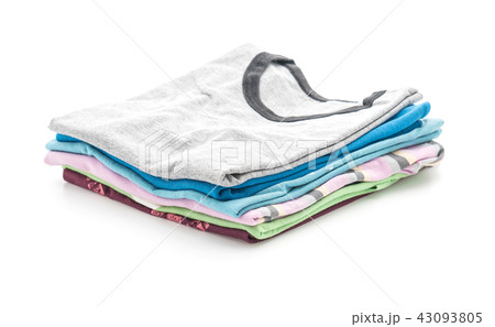 stacks of clothing on white 43093805