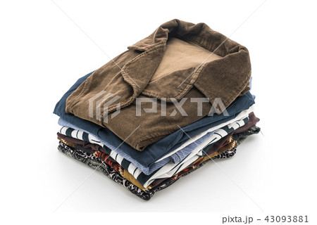 stacks of clothing on white stacks of clothing on white 43093881