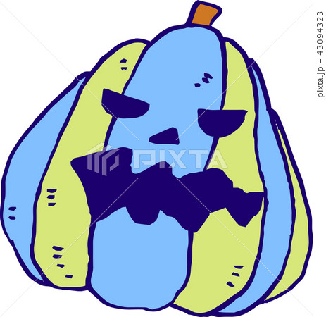 お化けカボチャ　ハロウィン　かわいい　寒色系 43094323