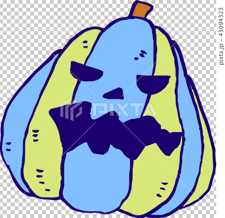 お化けカボチャ　ハロウィン　かわいい　寒色系 43094323