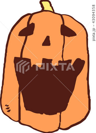 お化けカボチャ　ハロウィン　かわいい　オレンジ 43094358