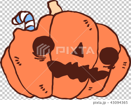 お化けカボチャ　ハロウィン　かわいい　オレンジ 43094365