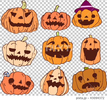 お化けカボチャ ハロウィン かわいい オレンジのイラスト素材