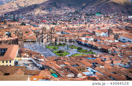 Panoramic view of Cusco historic center, Peru 43094529