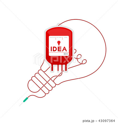 Blood bag red color and Incandescent light bulb 43097364