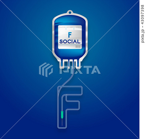 Blood bag blue color and Alphabet letter F sign Blood bag blue color and Alphabet letter F sign 43097398