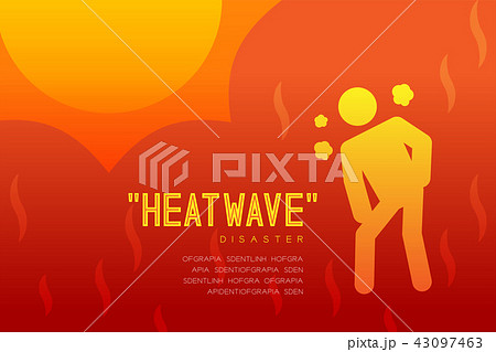 Heatwave Disaster of thirsty man icon pictogram 43097463