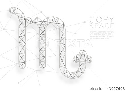 Scorpio Zodiac sign wireframe Polygon silver frame Scorpio Zodiac sign wireframe Polygon silver frame 43097608