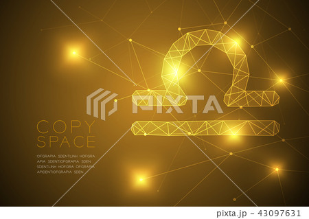 Libra Zodiac sign wireframe Polygon frame 43097631