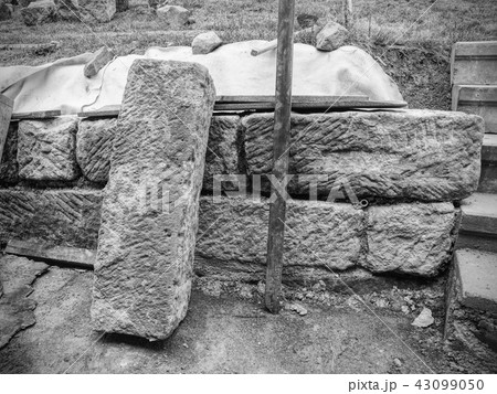 Authentic sandstone wall texture.Reneval old house 43099050