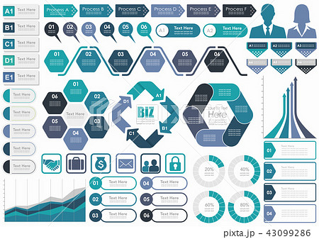 ビジネス インフォグラフィックセットのイラスト素材