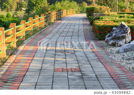 Stone block walk path in the park Stone block walk path in the park 43099882
