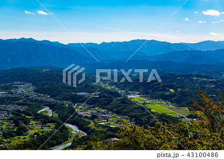 秩父の山々と秩父盆地 美の山山頂から夏の眺望 秩父市蒔田方向 2018.08 a 秩父の山々と秩父盆地 美の山山頂から夏の眺望 秩父市蒔田方向 2018.08 a 43100486