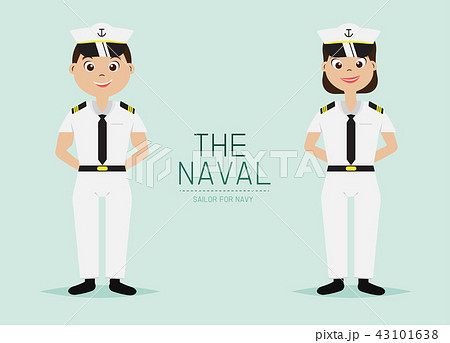 Naval Officer with Navy Uniform Cartoon Character Naval Officer with Navy Uniform Cartoon Character 43101638