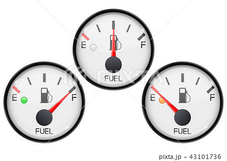Fuel gauge. Collection of round car dashboard 3d devices 43101736