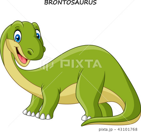 Cartoon smiling brontosaurus 43101768