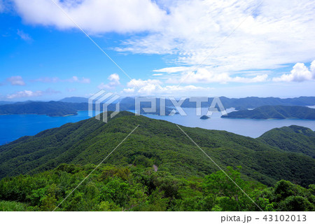 奄美大島 高知山展望台の風景の写真素材