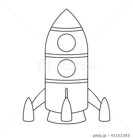 Rocket. Cartoon outline drawing 43102393