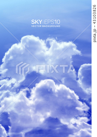 Vertical vector background with realistic blue sky 43103826
