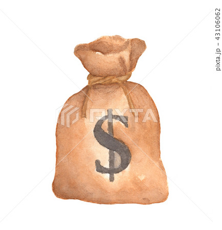 Watercolor painting of Money bag 43106062