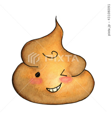 Hand drawn watercolor painting of Cute Poop Hand drawn watercolor painting of Cute Poop 43106091