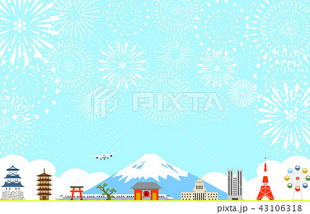 日本の風景　花火 43106318